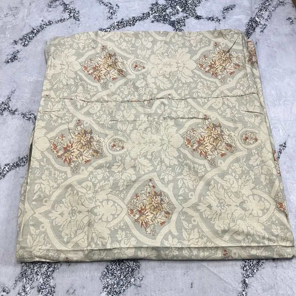 Pottery Barn Full Queen Duvet Cover Set Medallion Floral Cottage‎ Farmhouse
